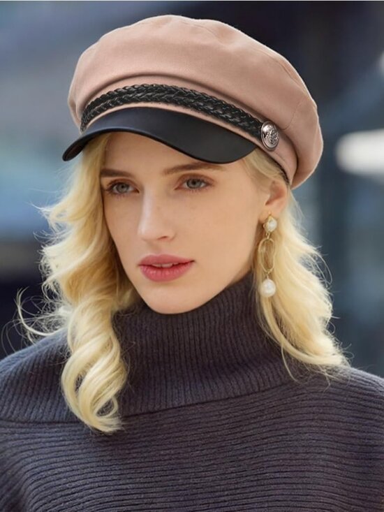 Women\'s Newsboy Cap Fiddler Caps Classic Beret Hat Fisherman Flat Hats Pink main image 7